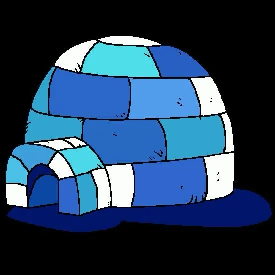 Un iglú - Dibujos para pintar Invierno para colorear en línea
