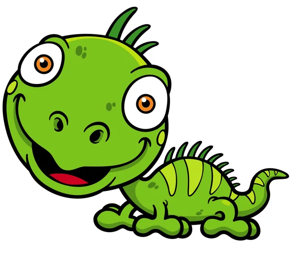 iguana verde de dibujos animados — Vector stock © sararoom #48908979