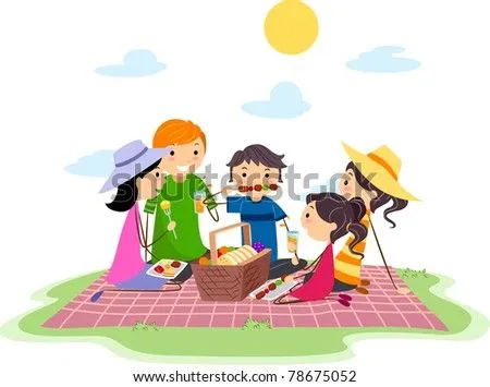 Illustration Of A Family Having A Picnic - 78675052 : Shutterstock