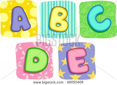 Ilustração de colcha letras do alfabeto A B C D E Bancos de ...