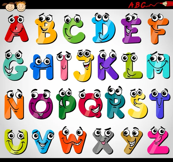 Ilustração de desenhos animados de alfabeto de letras maiúsculas ...