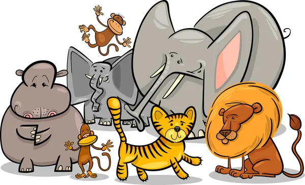 Ilustración de dibujos animados de animales salvajes safari ...
