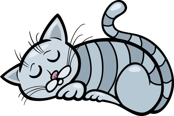 Ilustración de dibujos animados de gato durmiendo — Vector stock ...