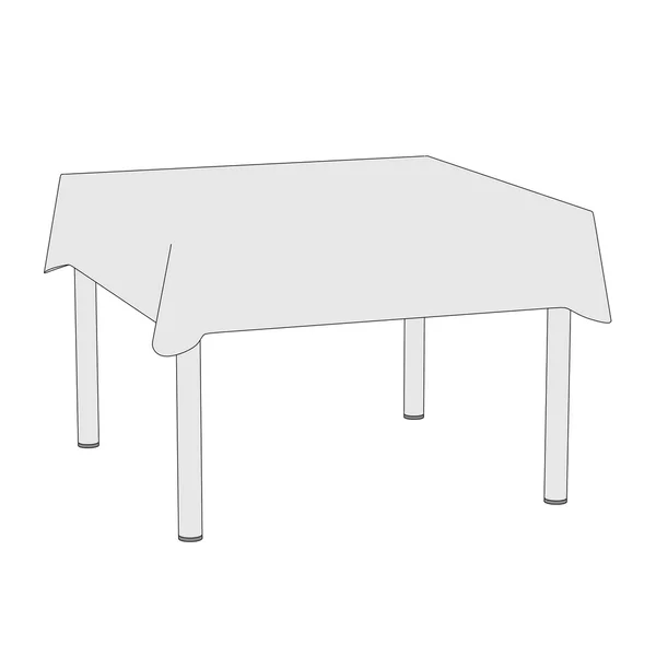 Ilustración de dibujos animados de mesa con mantel — Foto stock ...