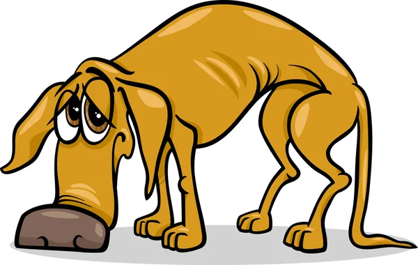 Ilustración de dibujos animados de perro sin hogar triste — Vector ...