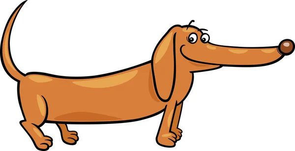 Ilustración de dibujos animados de perro salchicha — Vector stock ...