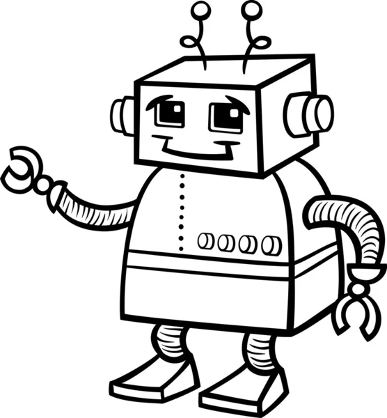 Ilustración de dibujos animados de robots para colorear — Vector ...