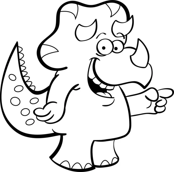 Ilustración de dibujos animados de un triceratops para colorear ...