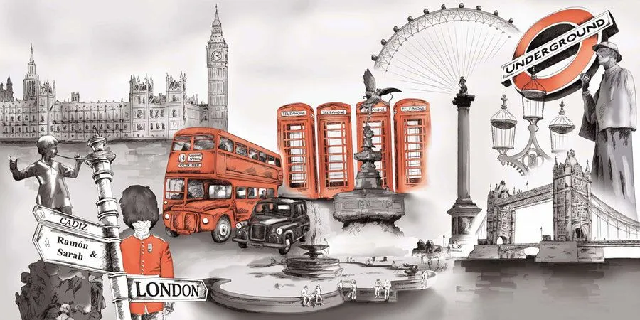 Ilustración Digital Londres por Roux | Dibujando