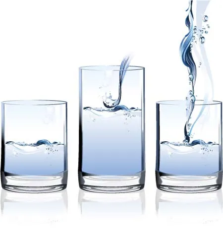 Ilustración vectorioal de vasos con agua | portafolio blog