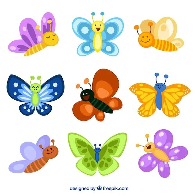 Ilustraciones de mariposas lindas | Descargar Vectores gratis
