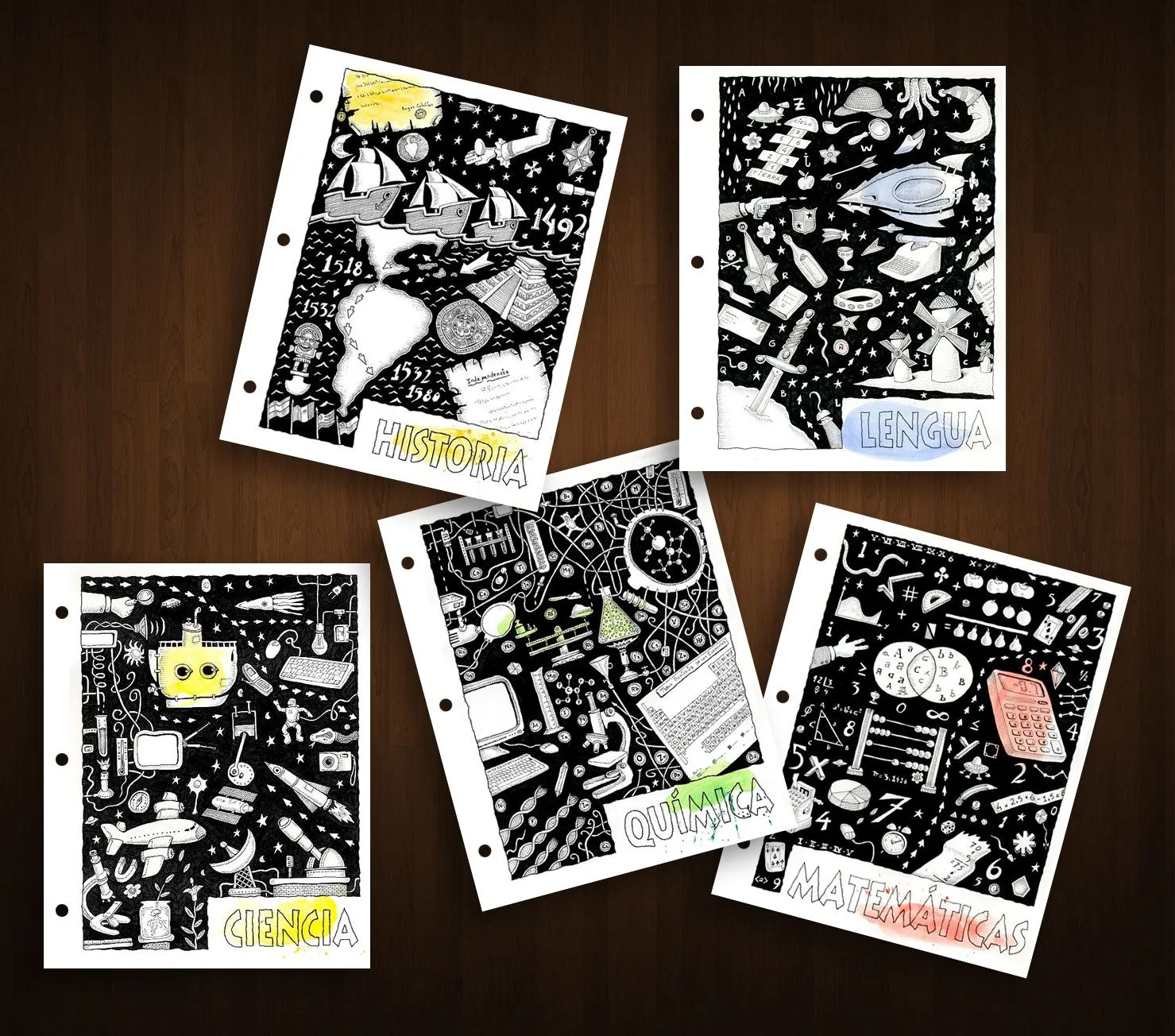 Ilustrador Alexiev Gandman: Carátulas escolares para Carpetas Nº 3 ... Ilustrador Alexiev Gandman: Carátulas escolares para Carpetas Nº 3 ...
