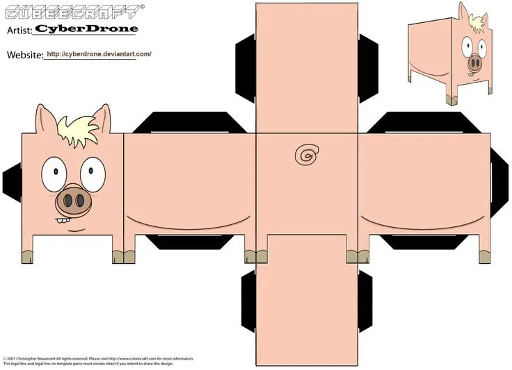Image detail for -printable pig cube craft | PAPER TOYS - BOXES ... Image detail for -printable pig cube craft | PAPER TOYS - BOXES ...