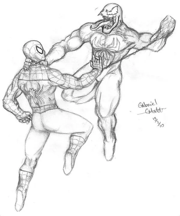 Image gallery for : drawings of venom vs spiderman