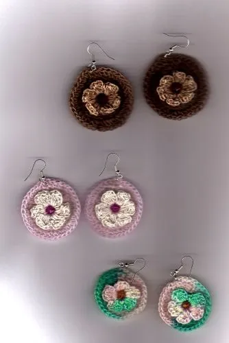 Imagen aretes tejidos a crochet - grupos.