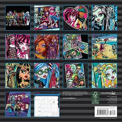 Imagen de detras del calendario de Monster High