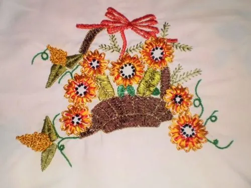 Dibujos de canastas con flores para bordar - Imagui