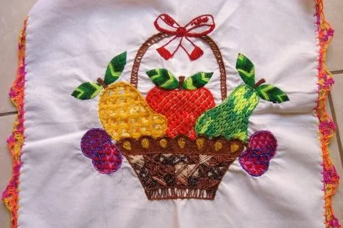 Dibujos de canastas con frutas para bordar - Imagui