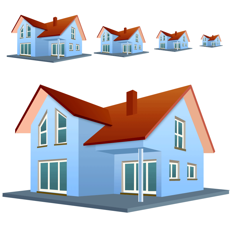Imagen de una casa con diferentes formatos