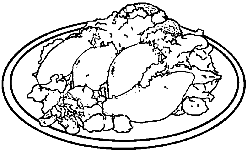 Imagen para colorear de un plato con comida - Imagui