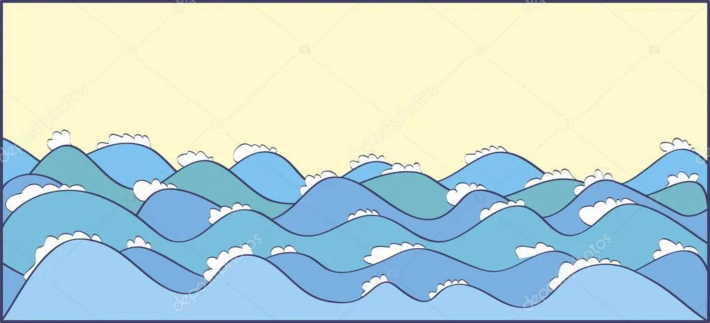 imagen estilizada de las olas del mar — Vector stock © Marinka ...