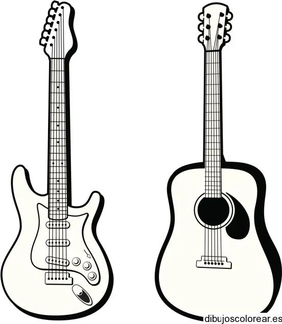 Guitarra animada para colorear - Imagui