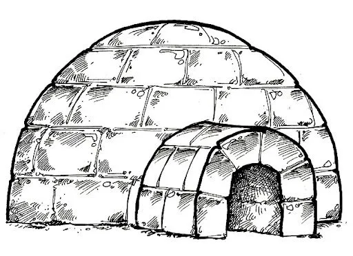 Imagen de un iglu para colorear - Imagui