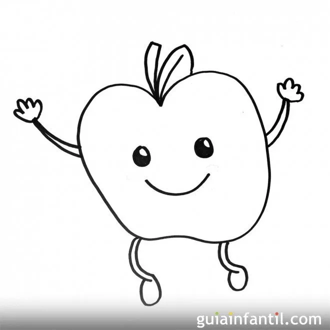 Imagen de una manzana. Dibujos para colorear con niños - Dibujos ...