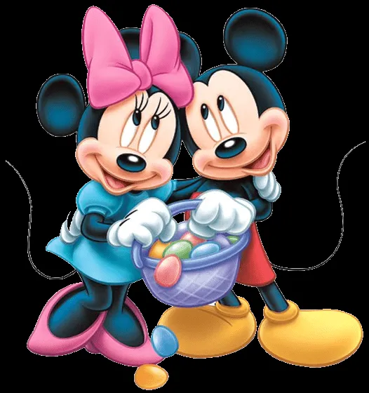 Imagem para scrap Mickey e Minnie seguranso cesta com ovos de ...