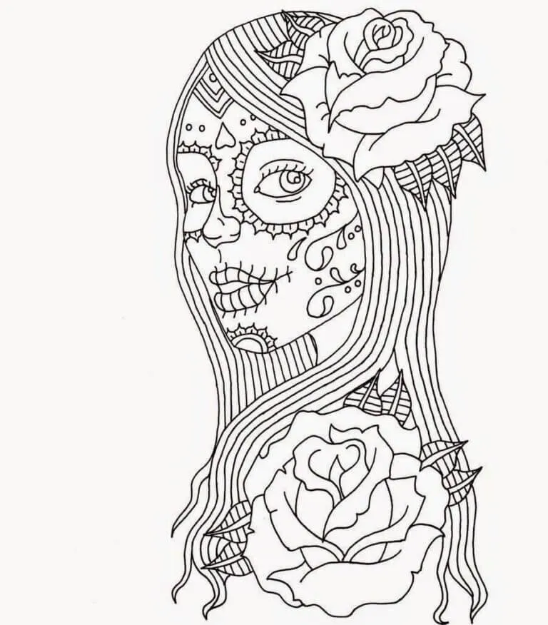 Imagen De Mujer Para El Día De Muertos para colorear, imprimir e dibujar –  Dibujos-Colorear.Com