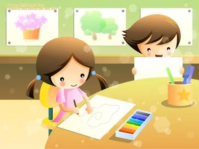 Niños estudiando dibujos animados - Imagui