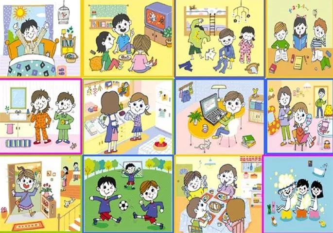 Dibujos de rutinas diarias para niños - Imagui