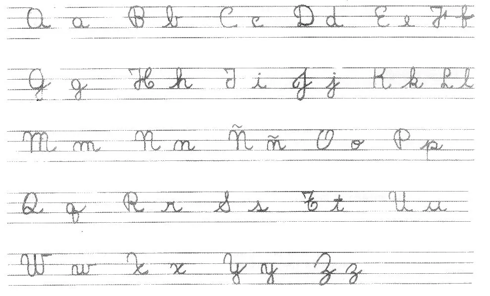 El abecedario en letra cursiva - Imagui