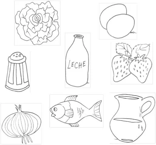 Dibujos para colorear alimentos de origen vegetal - Imagui