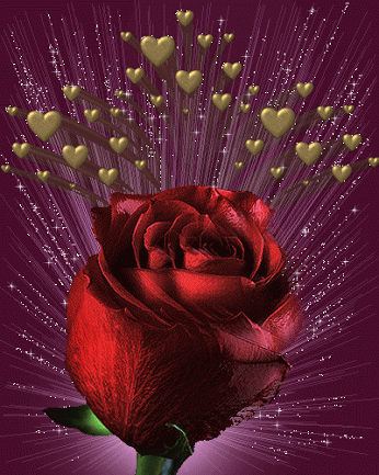 7 Imágenes de amor de corazones y rosas con brillo y movimiento