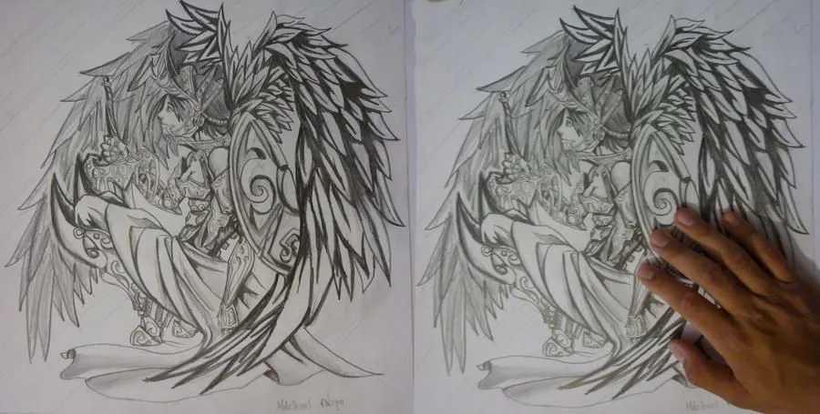 Dibujos chidos a lapiz de angeles - Imagui
