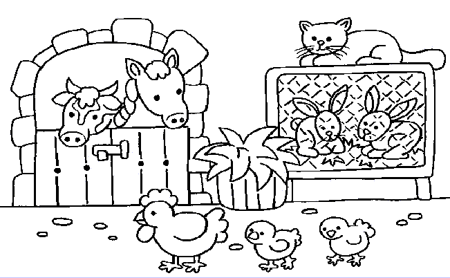 Dibujo de granjas con animales - Imagui