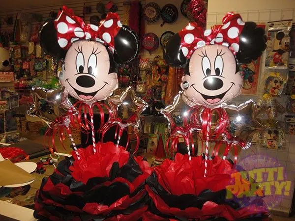 Centros de mesa Minnie Mouse globos - Imagui