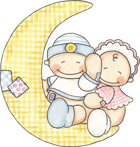 Bebés caricatura para baby shower - Imagui