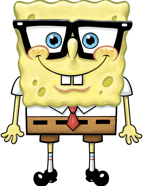 Bob Esponja con lentes de nerd para portada - Imagui