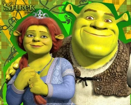 Shrek y fiona enamorados besandose - Imagui
