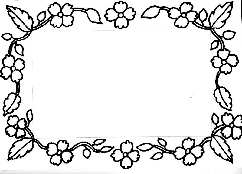 Imagenes de bordes con flores para colorear - Imagui