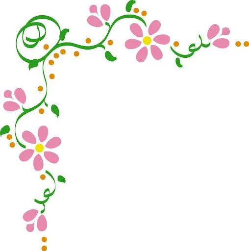 Bordes dibujados con flores y hojas - Imagui
