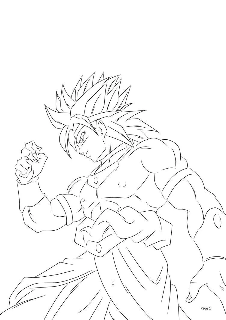 broly ssj Colouring Pages