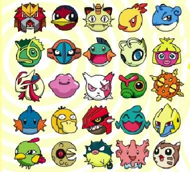Imagenes de las caras de los Pokemon.