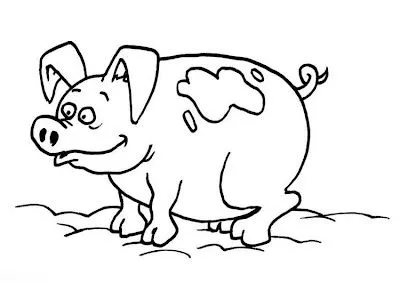 Imagenes para colorear: Caricatura de un chanchito para colorear Imagenes para colorear: Caricatura de un chanchito para colorear