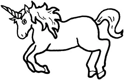 Imagenes para colorear: Dibujo de un unicornio para iluminar