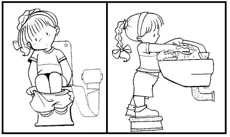 Imagenes para colorear de habitos de higiene para niños - Imagui