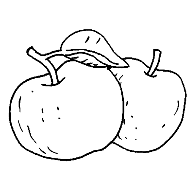 Manzana y pera para colorear - Imagui