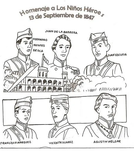 Imagenes para colorear niños heroes castillo chapultepec - Imagui